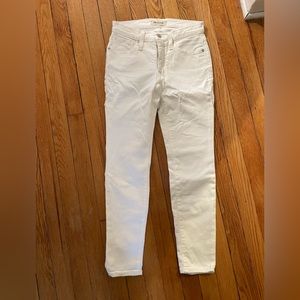 Madewell high rise white skinny jeans